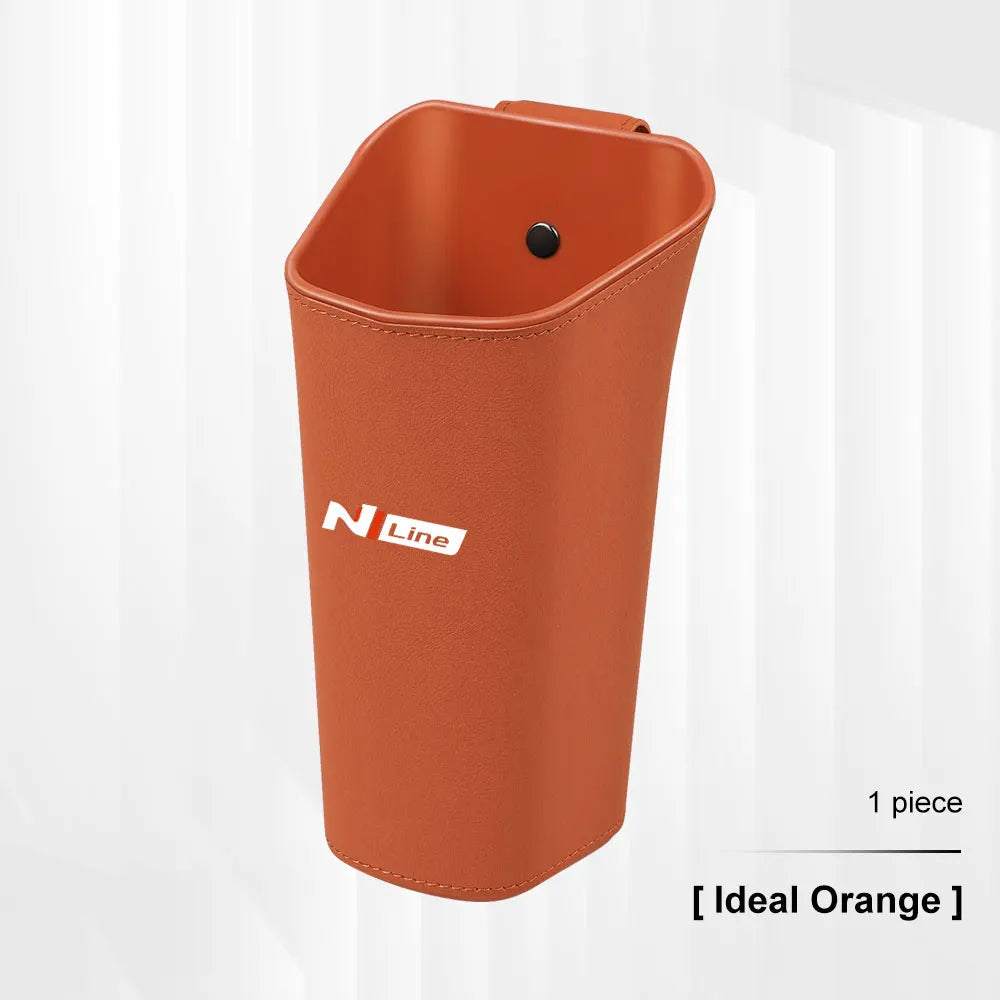 Car Seat Back Trash can For Hyundai N Line Sonata I20 Elantra Santafe Accent Tucson water cup holder Door Storage Bin Accessory