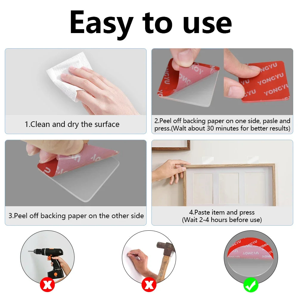 10PCS Silica nano Can Be Reused Super Strong Double Sided Adhesive Tape Wall Stickers Water Proof Household Products Adhesives