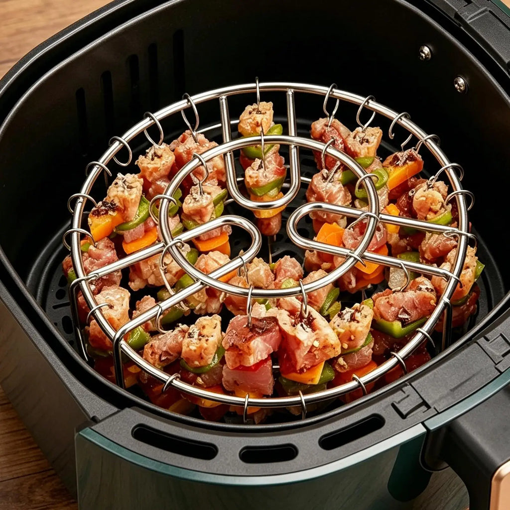 Air Fryer Skewer Rack 49 Vertical Stainless Steel Heat Resistant Grill Broiler Kabob Stand Home Campfire Beef Chicken Fish Meat