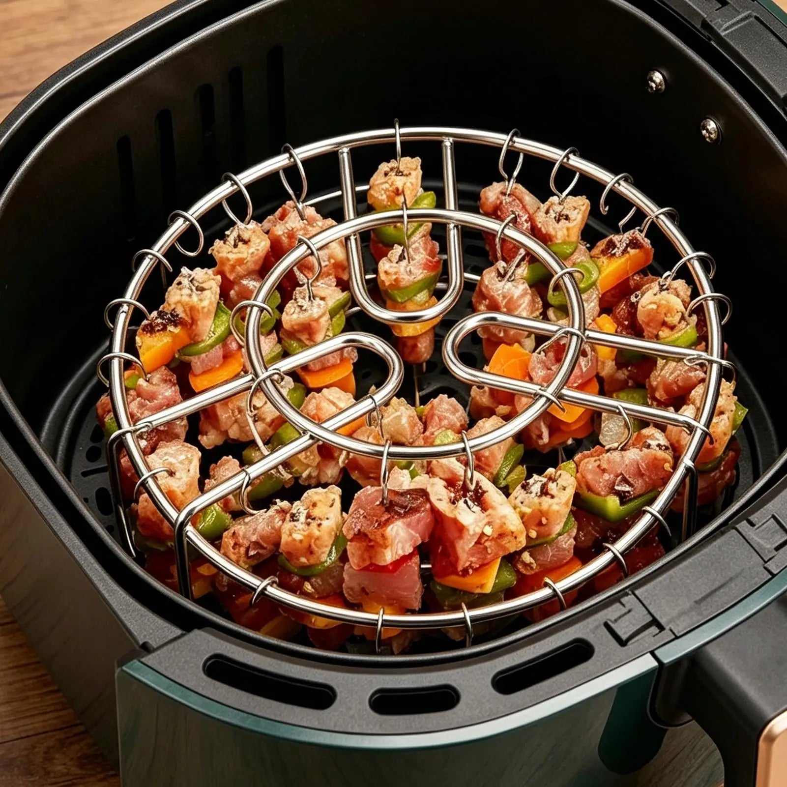 Air Fryer Skewer Rack 49 Vertical Stainless Steel Heat Resistant Grill Broiler Kabob Stand Home Campfire Beef Chicken Fish Meat
