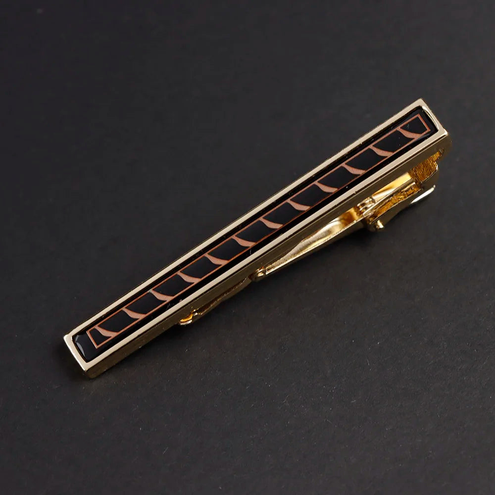 New High Quanlity Classic Golden Sliver 6cm Designer Metal Tie Clips Set Necktie Pin For Men Business Banquet Accessories Gift