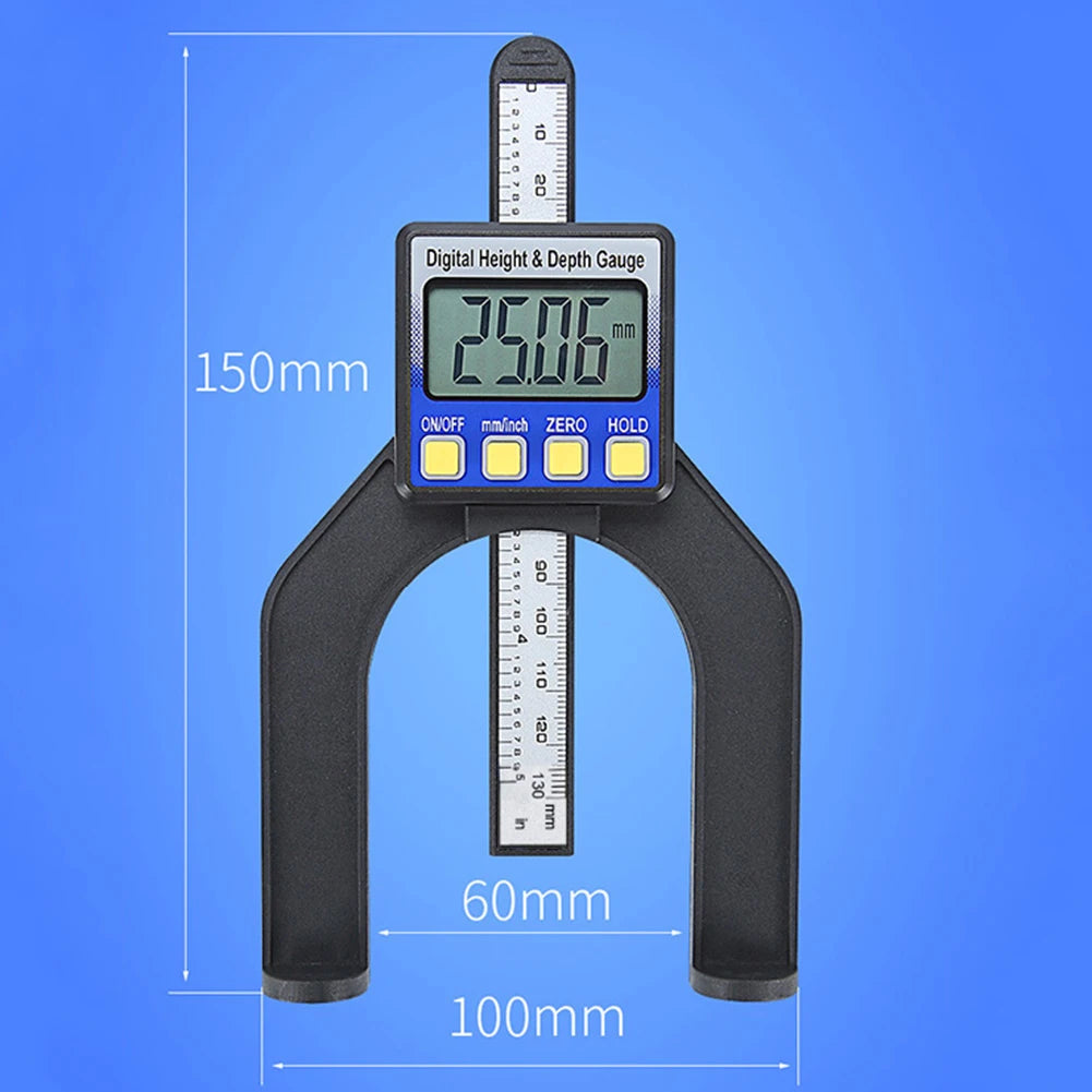 0-80mm 0.01mm Depth Gauge Instrument Plastic Digital Depth Gauge Carpenter Large LCD Screen Height Gauges Calipers