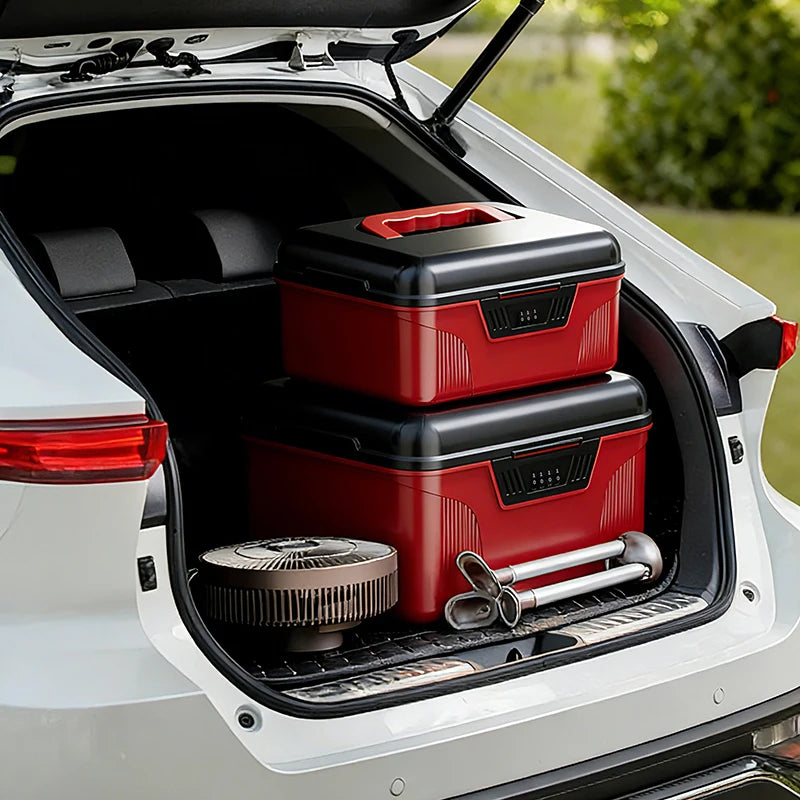 Portable Tool Box with Password lock Multi-layer Tool Storage Box Large-Capacity Car Tools Organizer Auto Parts Organizer