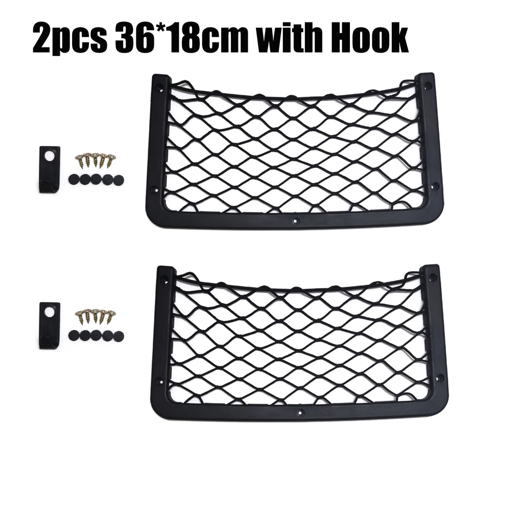 Black Multi Size Car Organizer Net Pocket Car Net Bag Phone Holder Rack Storage Mesh For Car Caravan Motorhome 42x21cm 36x18cm