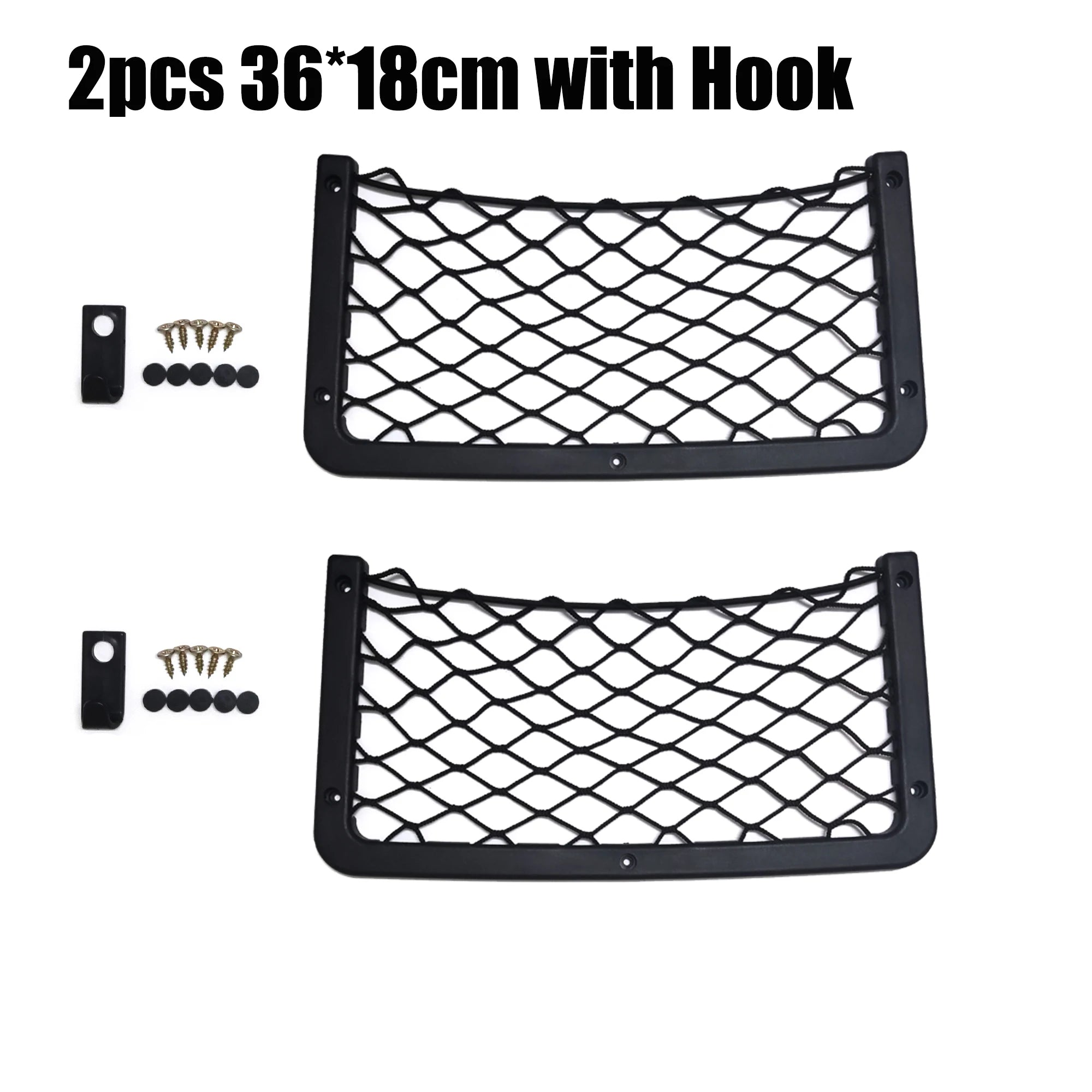 Black Multi Size Car Organizer Net Pocket Car Net Bag Phone Holder Rack Storage Mesh For Car Caravan Motorhome 42x21cm 36x18cm