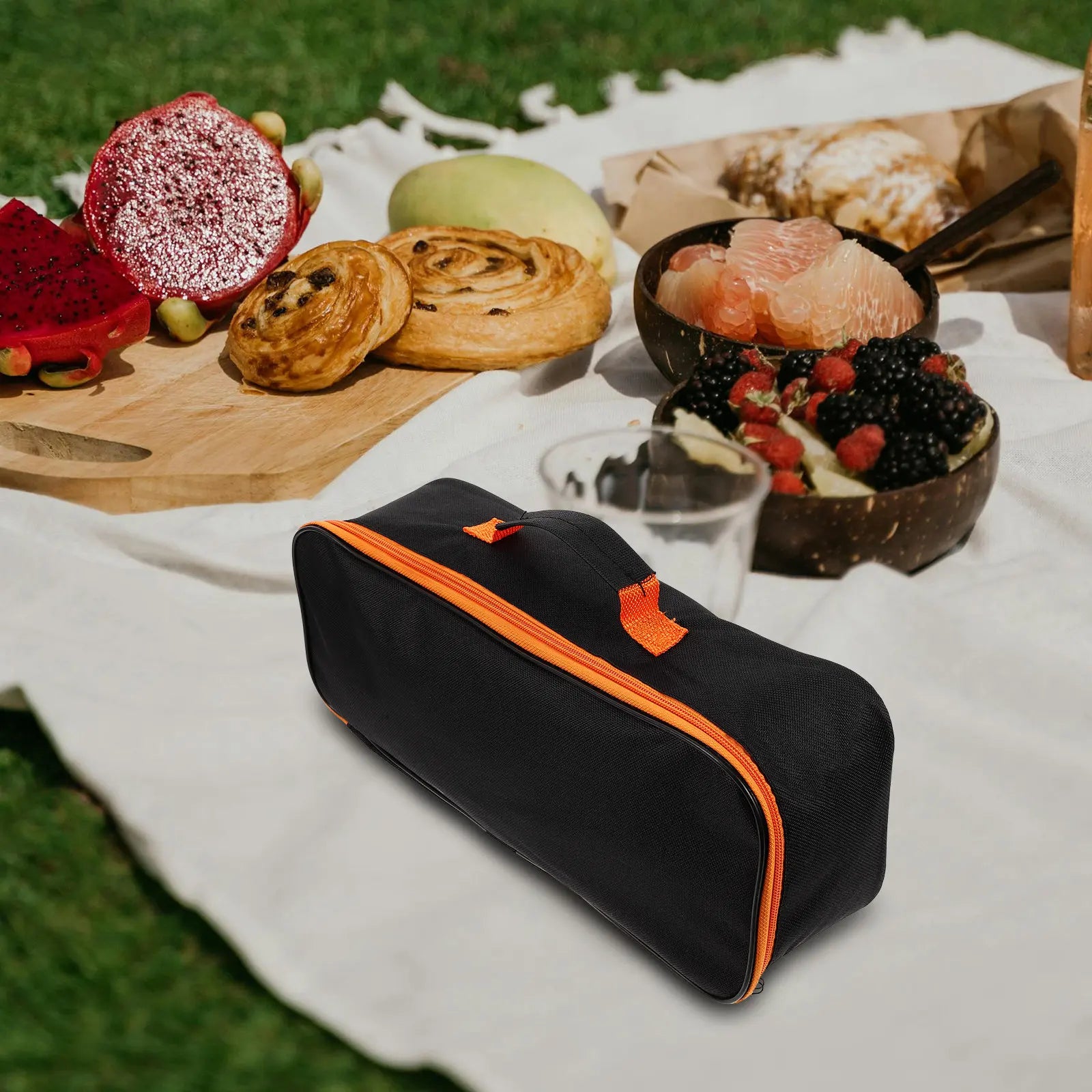 Portable Outdoor Grill Utensil Holder Bbq Tool Storage Bag Oxford Cloth for Camping Picnic Barbecue Accessories