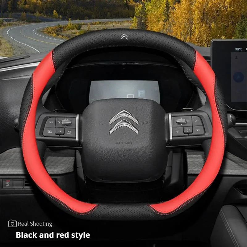 For Citroen C4X C5X C3 C5 Aircross e-Berlingo C4 2021 2022 2023 Nappa Leather Car Steering Wheel Cover Auto Interior Accessories