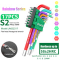 LAOA 9pcs Hexagonal Wrench Hanging Screwdriver With Screwdriver Bits Rainbow Ball Head Hexagonal Hand Tool