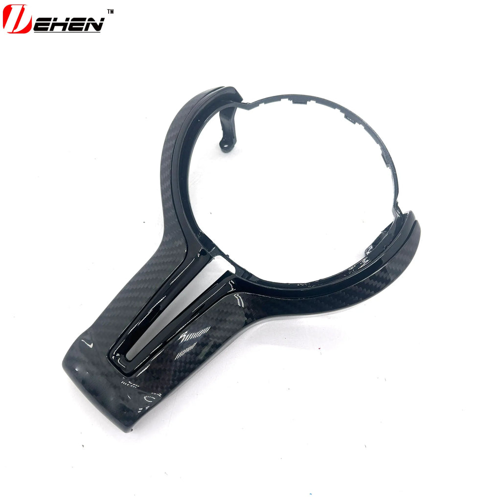 For BMW F20 F22 F30 F31 F32 F33 F36 F10 F06 F12 F13 F15 F16 M-Sport Replacement Style ABS+Carbon Fiber Steering Wheel Trim