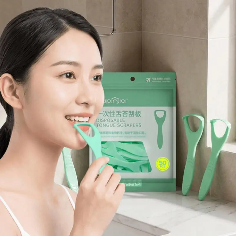 Tongue Scraper For Adult Disposable Tongue Cleaning Tool Plastic Mouth Scraper Travel Convenient Oral Hygiene Care Appliances