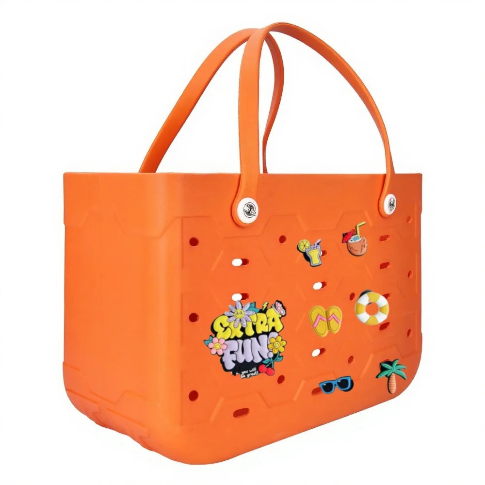 XL Extra Large Beach Bag EVA Rubber Waterproof Beach Travel Picnic Storage Basket Women Shopping Handbag Sac Jelly Tote Bag