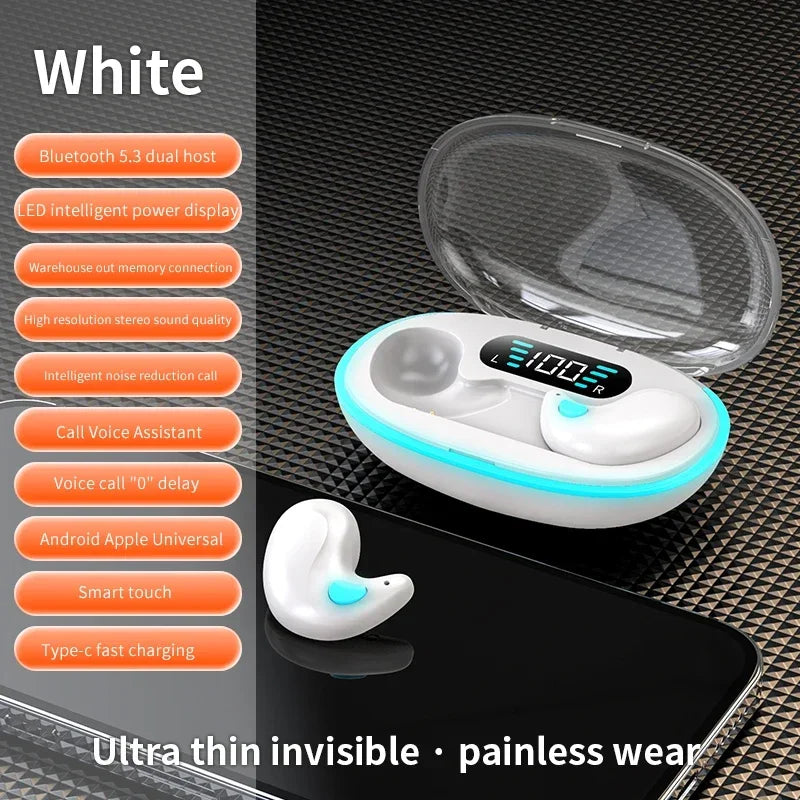 NEW Invisible Sleep Wireless Earphones IPX5 Waterproof Headphones Mini Sport Game Bluetooth Stereo HIFI Music Headset Earbuds