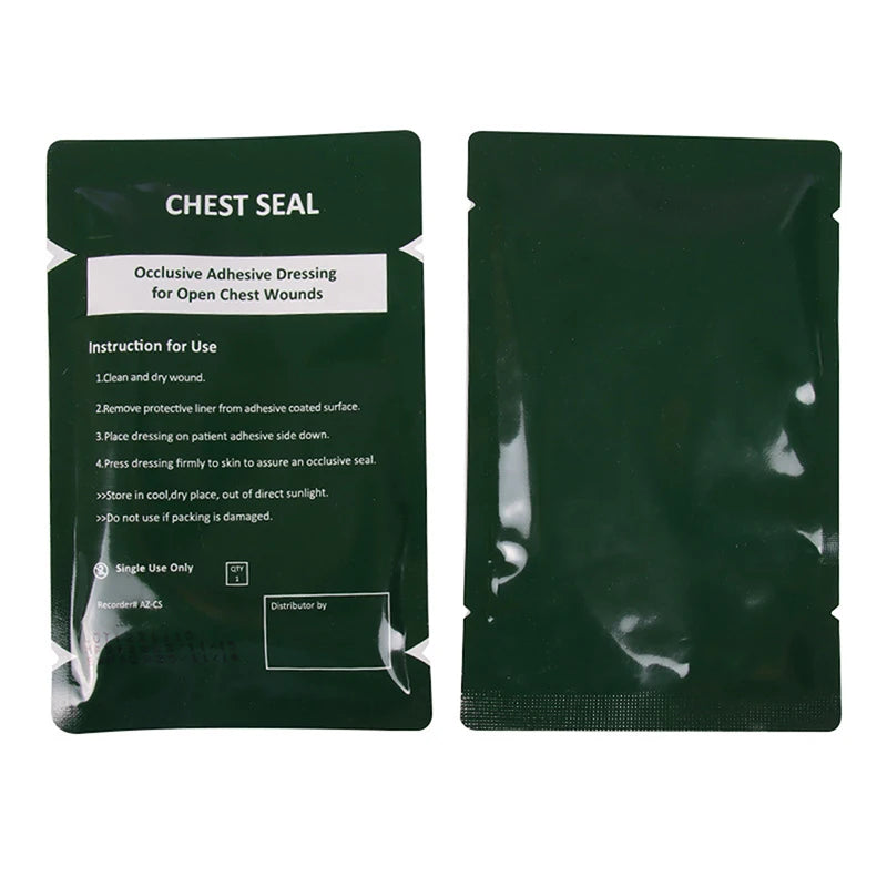 [New] Survival Emergency Trauma Sticker First Aid Patch Vent Chest Seal Occlusive Adhesive Dressing For Open Chest Wounds Care