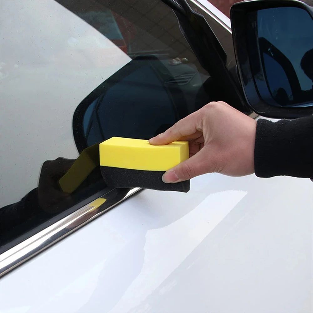 Car Cleaning Sponge Wipe Corner Edge 6Pcs Gloss Shine Tire Contour Pads Polishing Sponge Cleaning Sponge Tyre Cleaning Sponge