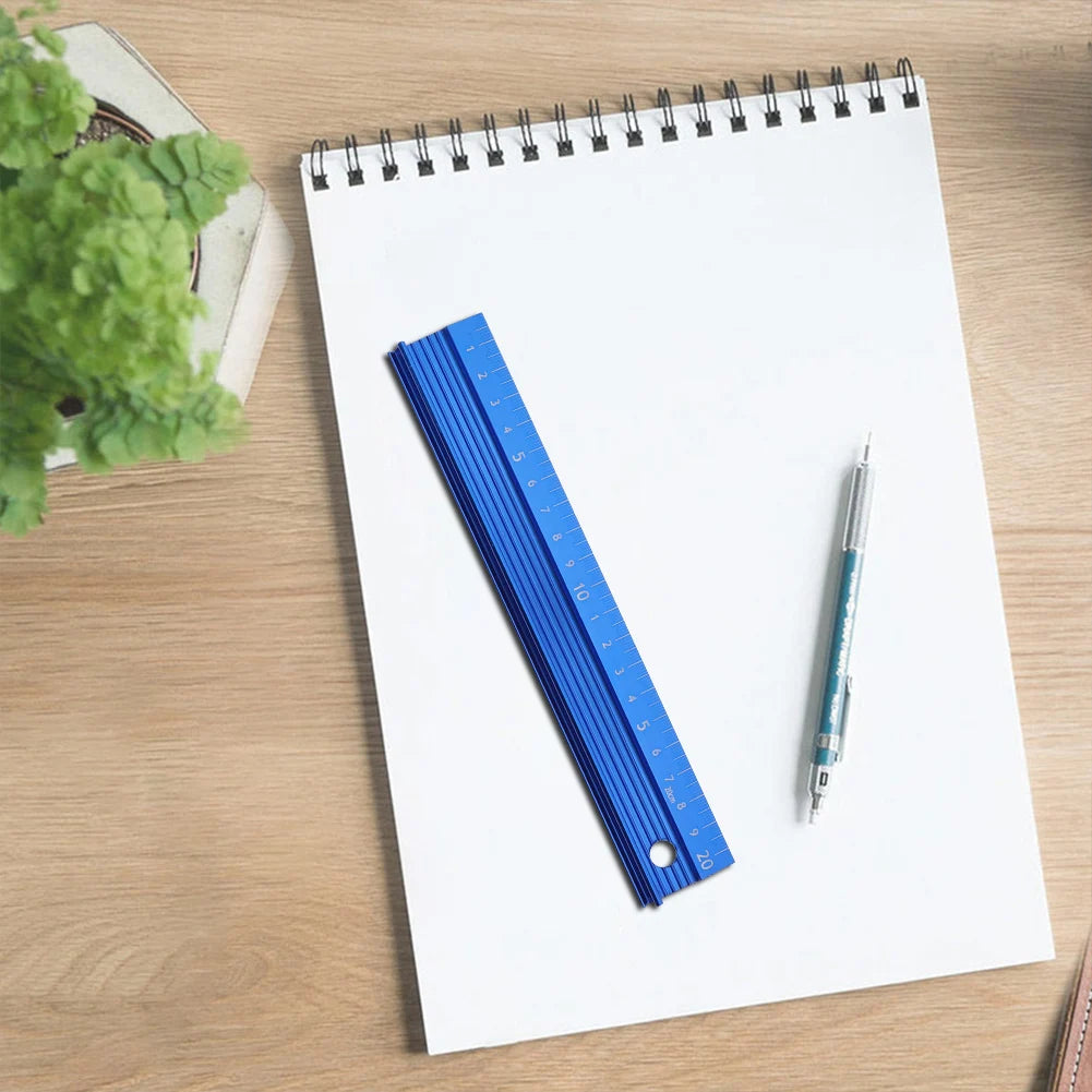 20CM 30CM 45CM 60CM L-Type Cutting Ruler Straight Edge Ruler Non Slip Aluminum Alloy Straight Scale Ruler for Length Measurement
