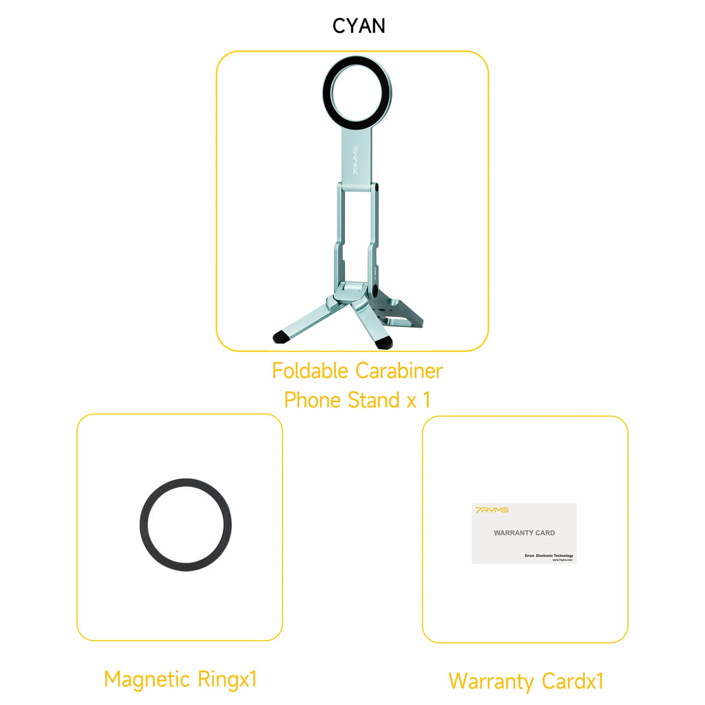 7RYMS 7Rig T1 Foldable Magnetic Phone Tripod Aluminium MagSafe Phone Holder with Hook for Smartphone Vlog Travel Video Recording