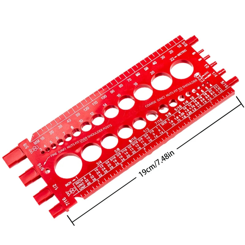 Bolt Nut Thread Checker Inch & Metric Thread Tester Bolt Gauges Metric Size Gauge Tester Measuring Tool KitsAccessories M4YD