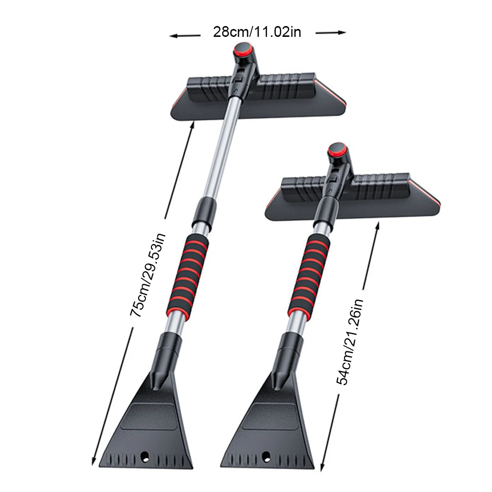 3 In 1 Extendable Ice Scraper Multifunctional Detachable Snow Brush Front Windshield Ice Scraping Defrost Broom Car Accessories