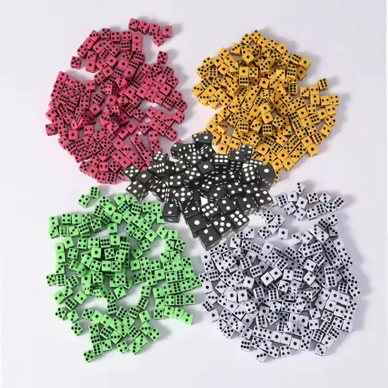 100pcs/lot 8mm Mini 6-sided Dice Acrylic for Party Leisure And Entertainment Gambling Props Chessboard Game Accessories TMZ