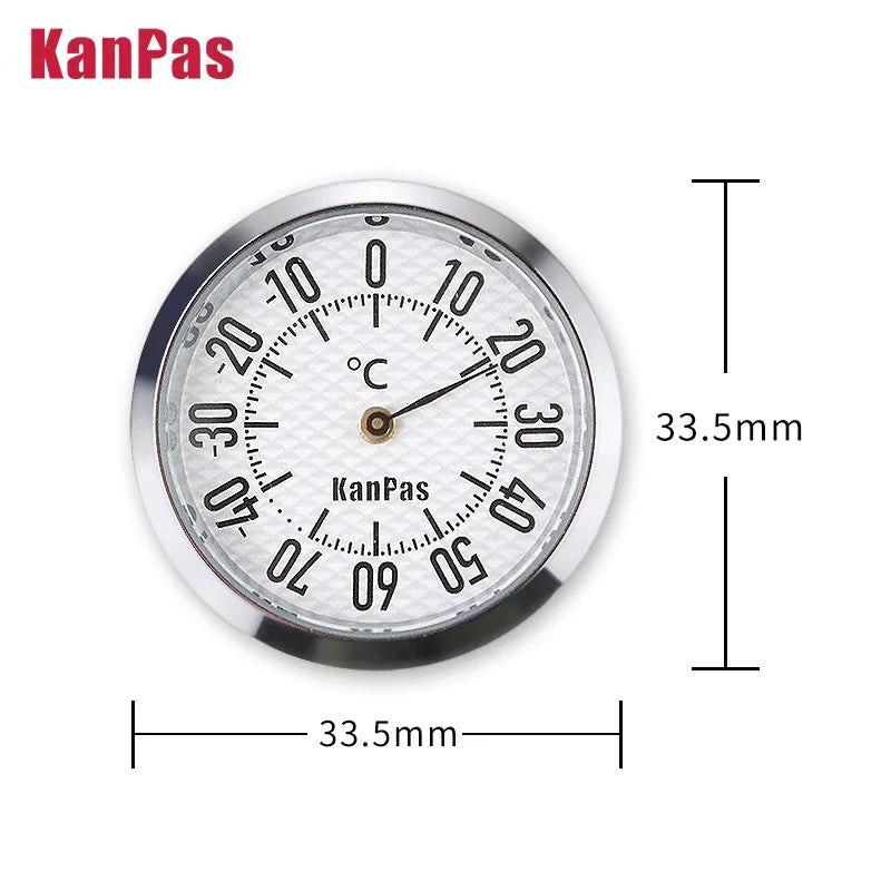 KANPAS Thermometer Hygrometer Mechanical Temperature Humidity Gauge Premium Metal Case No Battery for Car RV Home Outdoor Guitar