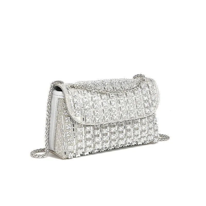 Colorful Rhinestone Bag Fashionable Large Capacity Oblique Span Shoulder Bag Crystal-Embellished Party Clutch Torebka Wieczorowa