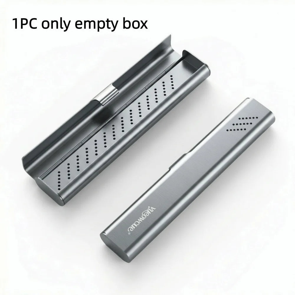 Aluminum Material Aluminum Toothbrush Case Durable Construction Portable Size Travel Toothbrush Holder Empty Design