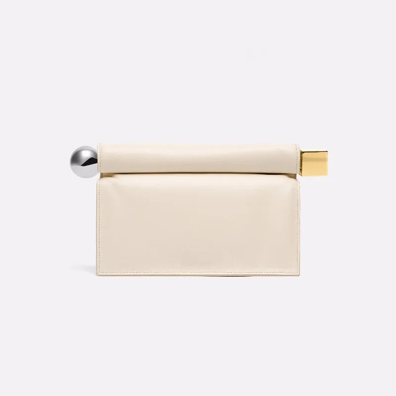 2026 New Niche Roll Edge Clutch Bag Women Chain Handbag Fashion Single Shoulder Crossbody Casual Purse