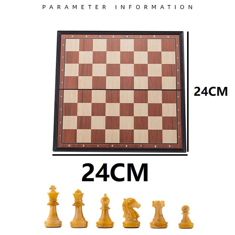 24CM Foldable Magnetic Chess Game Board Ideal Tabletop for Family Gathering QLYX02