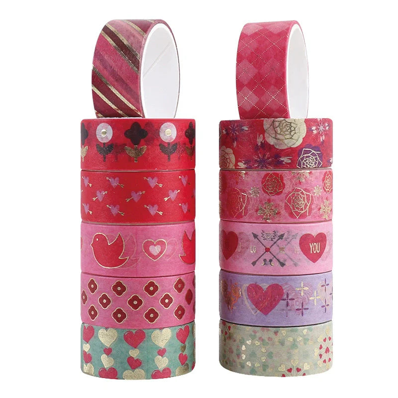 12Pcs/Set Japanese Style Washi Tapes Masking Tape Washi Stickers Scrapbooking Adhesive DIY Decorative Stationery School Supplies