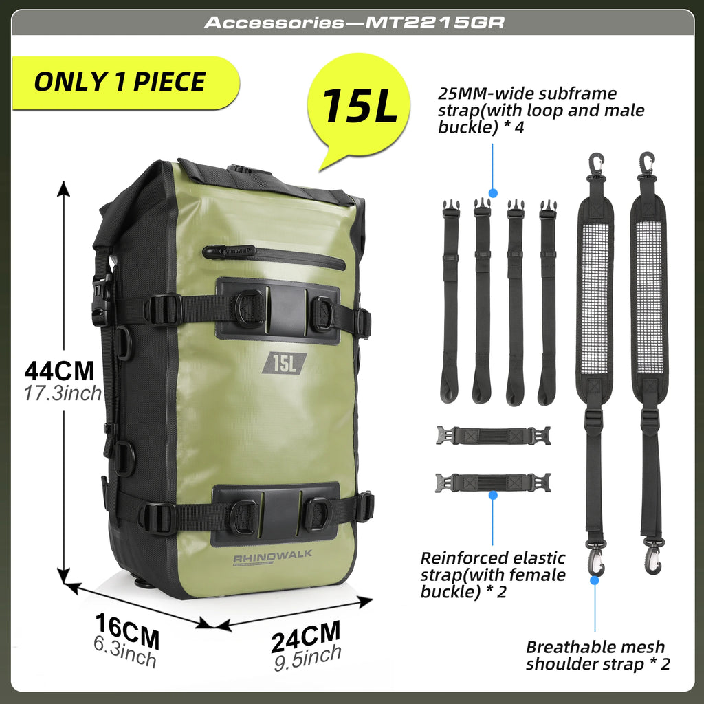 Rhinowalk Motorcycle Backpack Waterproof Bag 8L 15L 30L Motorbike Tail Bag Universal Outdoor Pannier Saddle Bag Accessories
