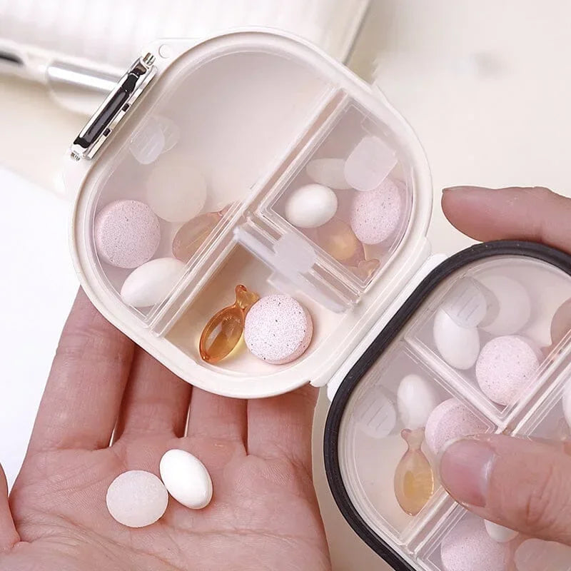 7-Day Sealed Pill Organizer - 7 Grids Moisture Proof Portable Medicine Box for Travel, Weekly Pill Storage (Multi-Compartment)