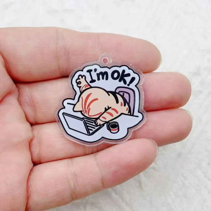 10pcs Acrylic Cartoon My Good English Letter Pendant Earrings Necklace Bracelet DIY Jewelry Making Materials