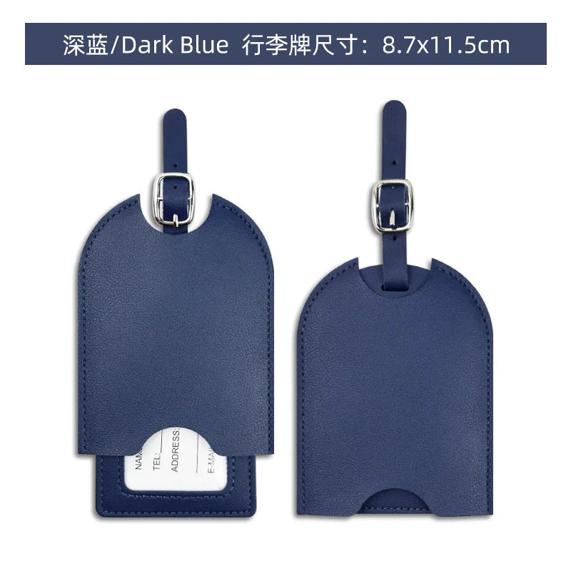 1PC PU Leather Luggage Tag Women Men Fashion Travel Accessories Suitcase Tags Name ID Address Lable Bag Tags for Luggage