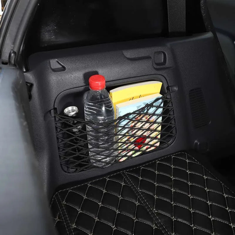 Car Trunk Storage Bag Nylon Mesh Nets Car Back Rear Organizer Elastic String Luggage Net Holder Pocket For Benz Smart Fortwo 451