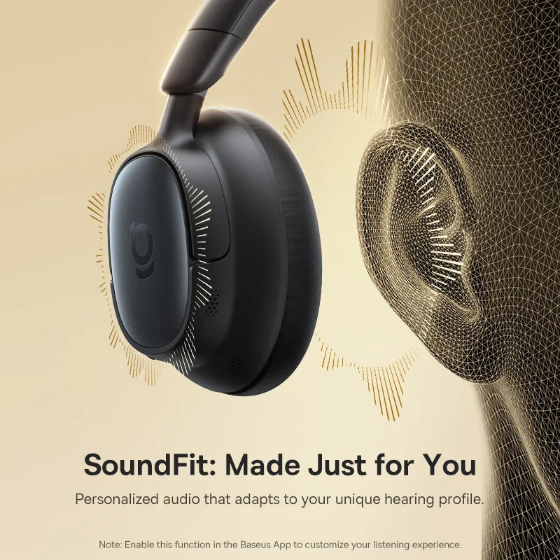 Baseus Bowie MH1 ANC Wireless Headphone 48dB Adaptive Hybrid Noise Cancelling Headsets 80H Playtime Hi-Res Audio LDAC Headphone