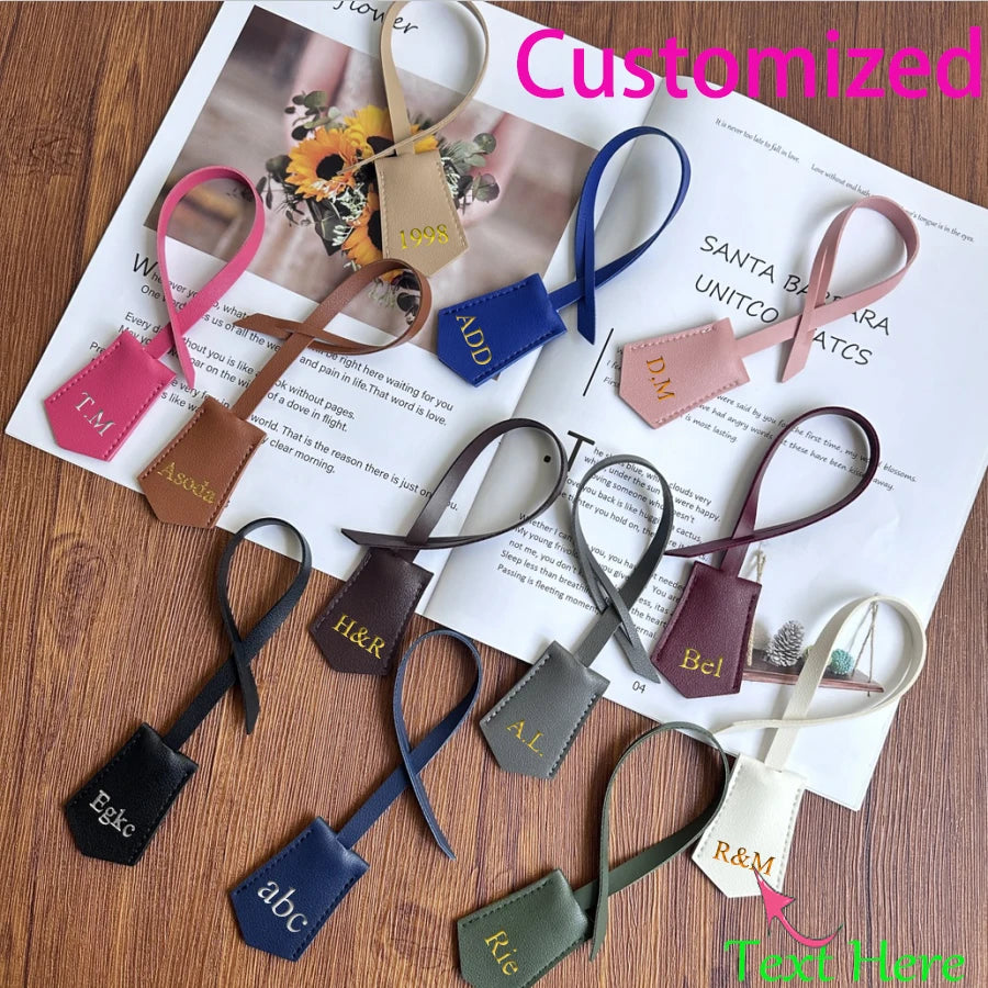 Free Customizable letter new PU leather bag accessories multi-color personalized luggage tag pendant in stock boys and girls