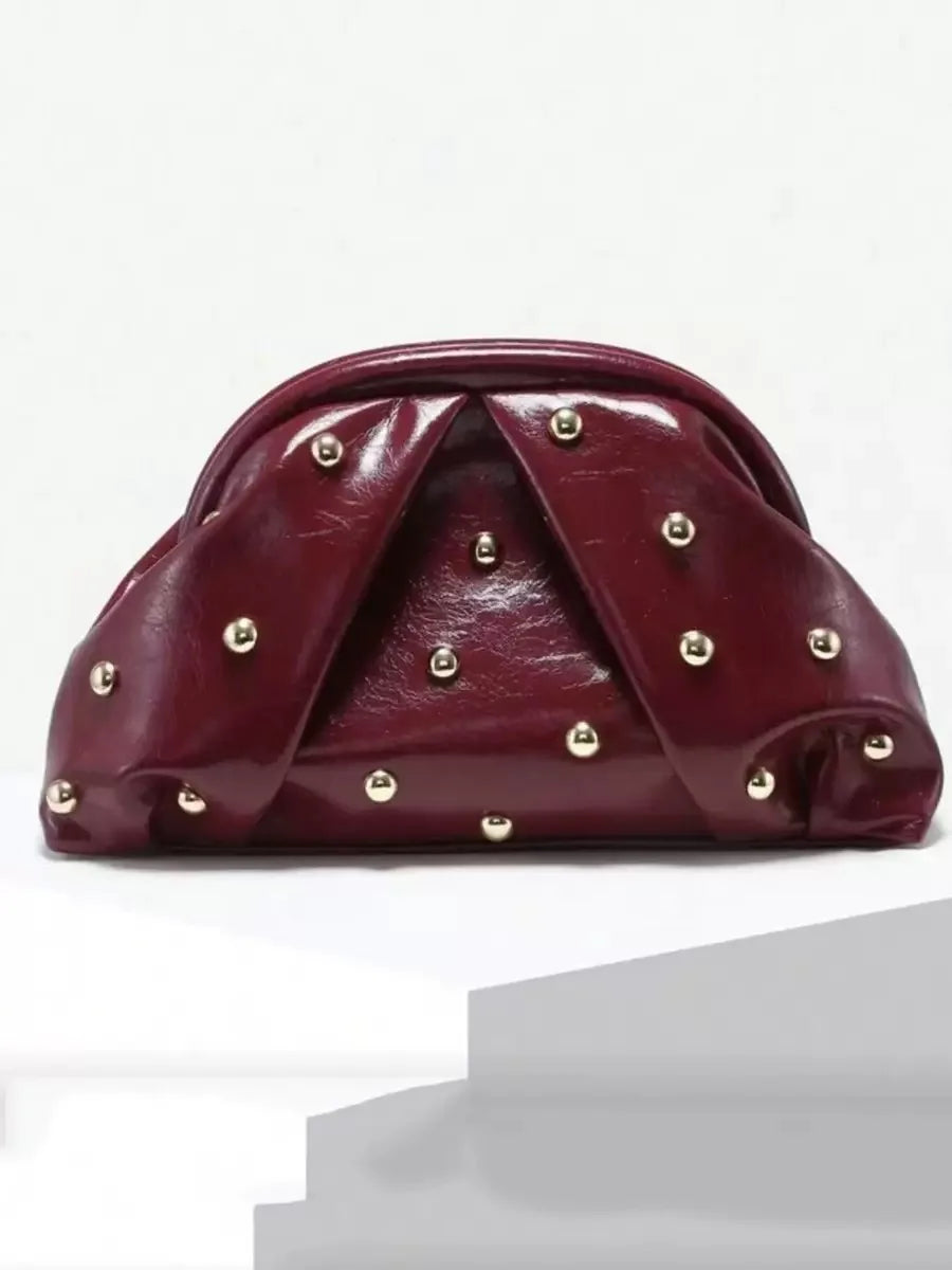2025 New Women's Zipper Handbag Fashion Simple Multifunctional Clasp Bag Mushroom Nail Large Capacity Folded Cloud Dinner Bag