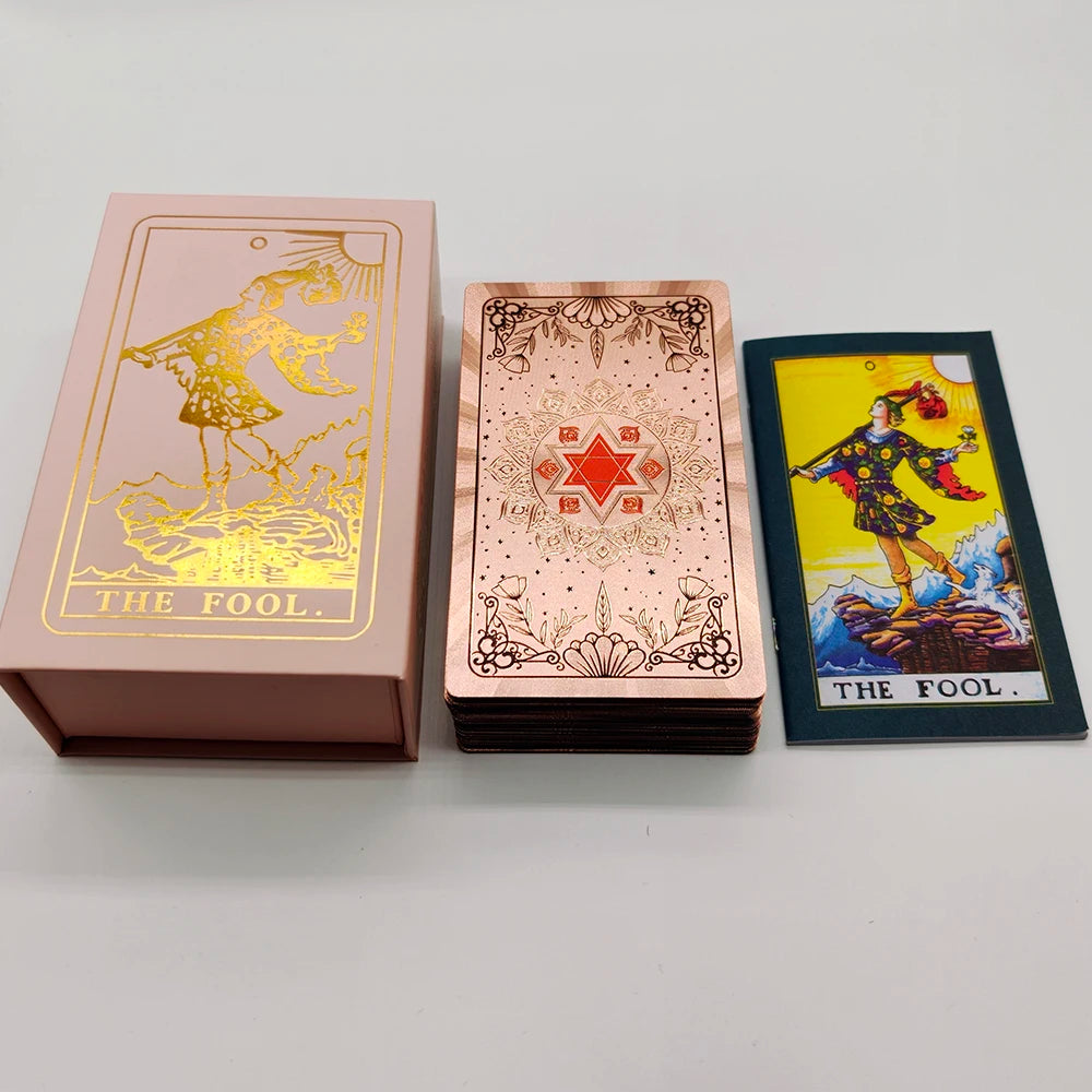 Stunning Appearance Oracle Cards Rose Pink Gold Foil Tarot Mysterious Board Game with Guidebook For Beginners