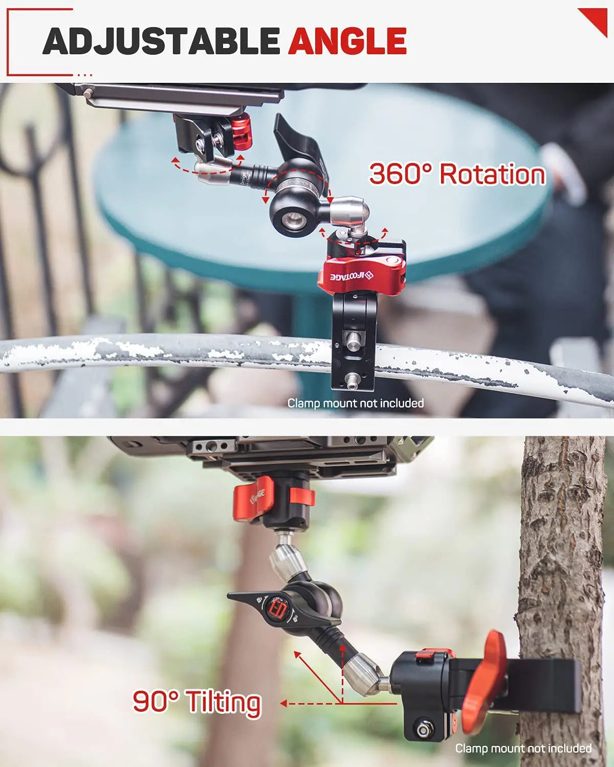 IFOOTAGE Spider Crab Magic Arm Adjustable with Shoe Mount and 1/4'' & 3/8" Tripod Screw for DSLR Camera Rig
