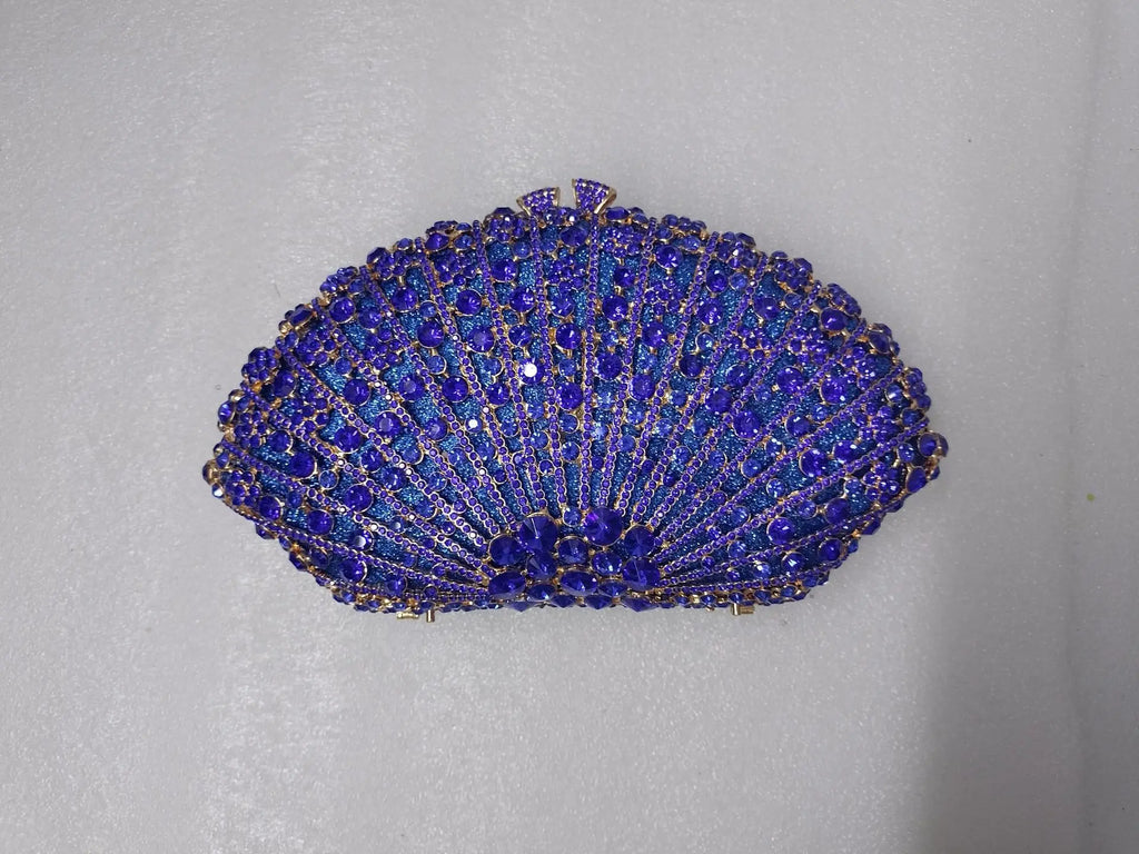 Fan Women Full Crystals Handbags for Dinner Party Luxury Diamond Evening Bag Wedding Bridal Purses Gala Banquet Gems Purse