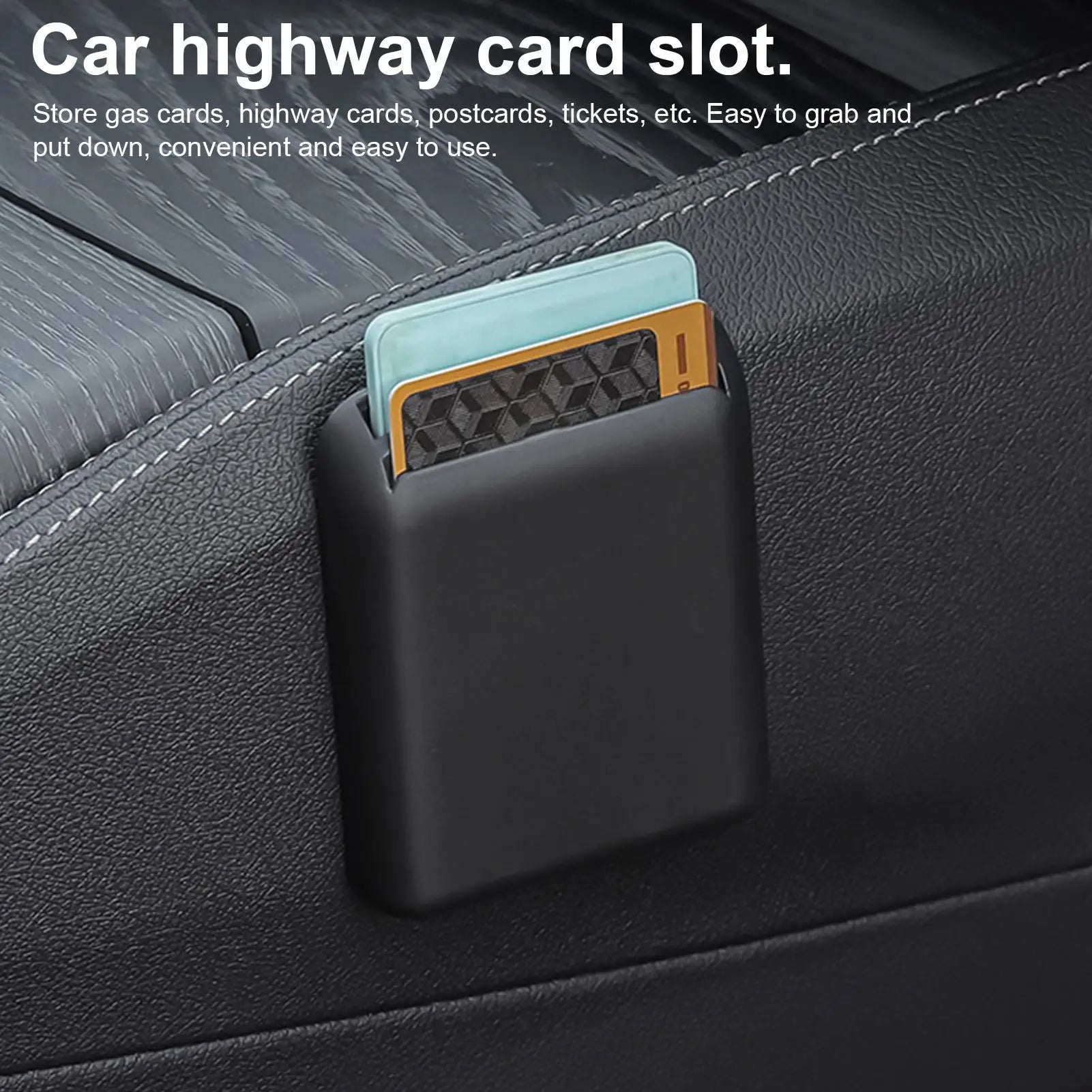 Car Card Organizer Adhesive Interior Receipt Storage Slot Registration Card Holder for Cars Sedans SUVs Trucks Pickups