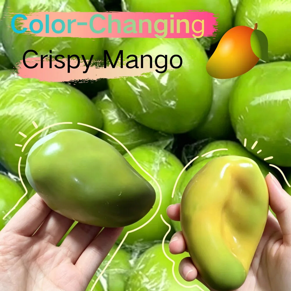 Crispy Soft Temperature Changing Mango Handmade Ball decompression Squeeze Toy Squishy  ASMR Decompression Relaxation Toy Gift