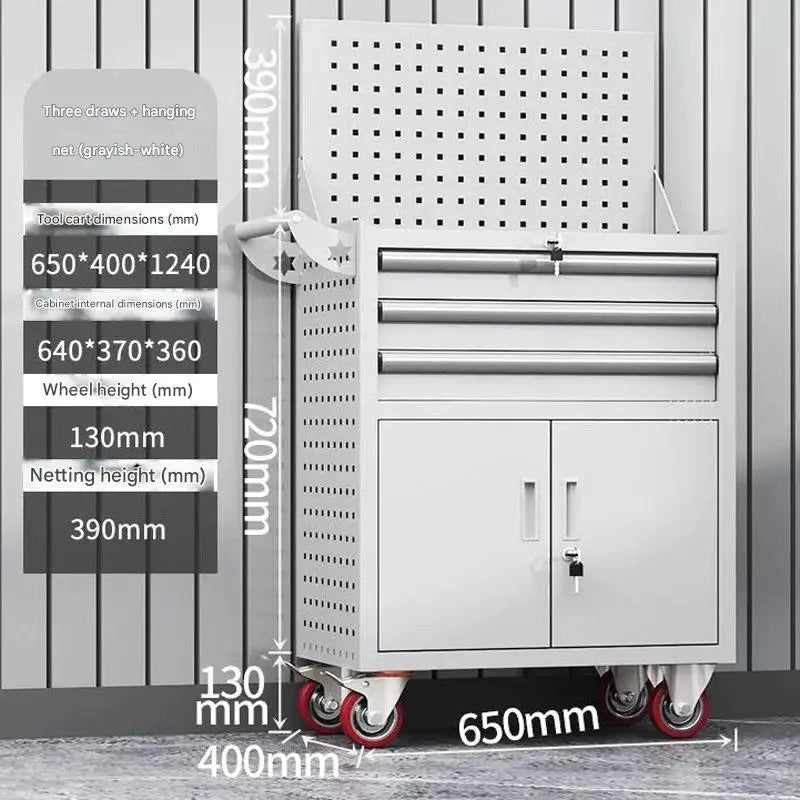 Heavy-Duty Automotive Repair Tool Cart Mobile Hardware Storage Trolley for Workshop Or Laboratory Use