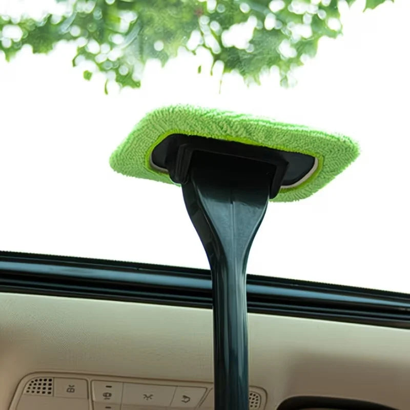 5Pcs Car Cleaning Set, Windshield Cleaning Tool, Reusable Cloth Pads, Car Interior Window Cleaning Rod, Car Wiper Brush
