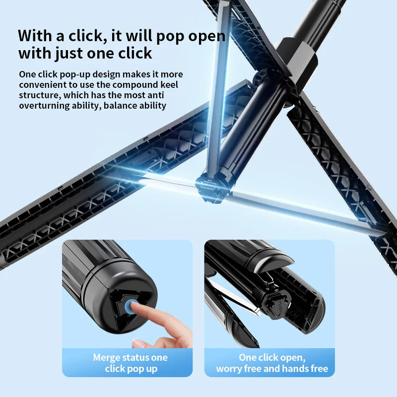 FANGTUOSI 192cm Tripod for Smartphone 360°Auto-Rotation Shooting Selfie Stick Phone Stand AI Face Following, with Remote Control