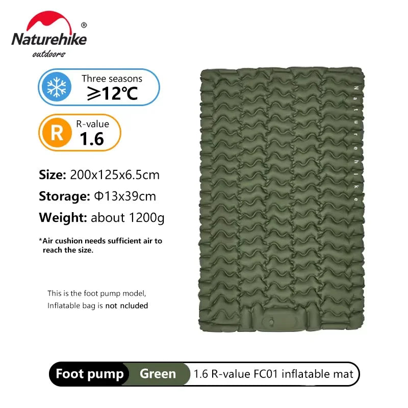Naturehike Inflatable Mattress Camping Mattress Air Mattress Ultralight Outdoor Sleeping Pad Folding Bed Hiking Sleeping Mat