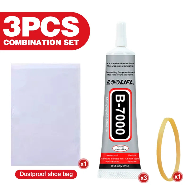 B7000 Shoe Glue, Professional Grade Repair Adhesive for All Footwear Instant Bond,Clear Drying,Flexible, & Durable for Shoe Edge