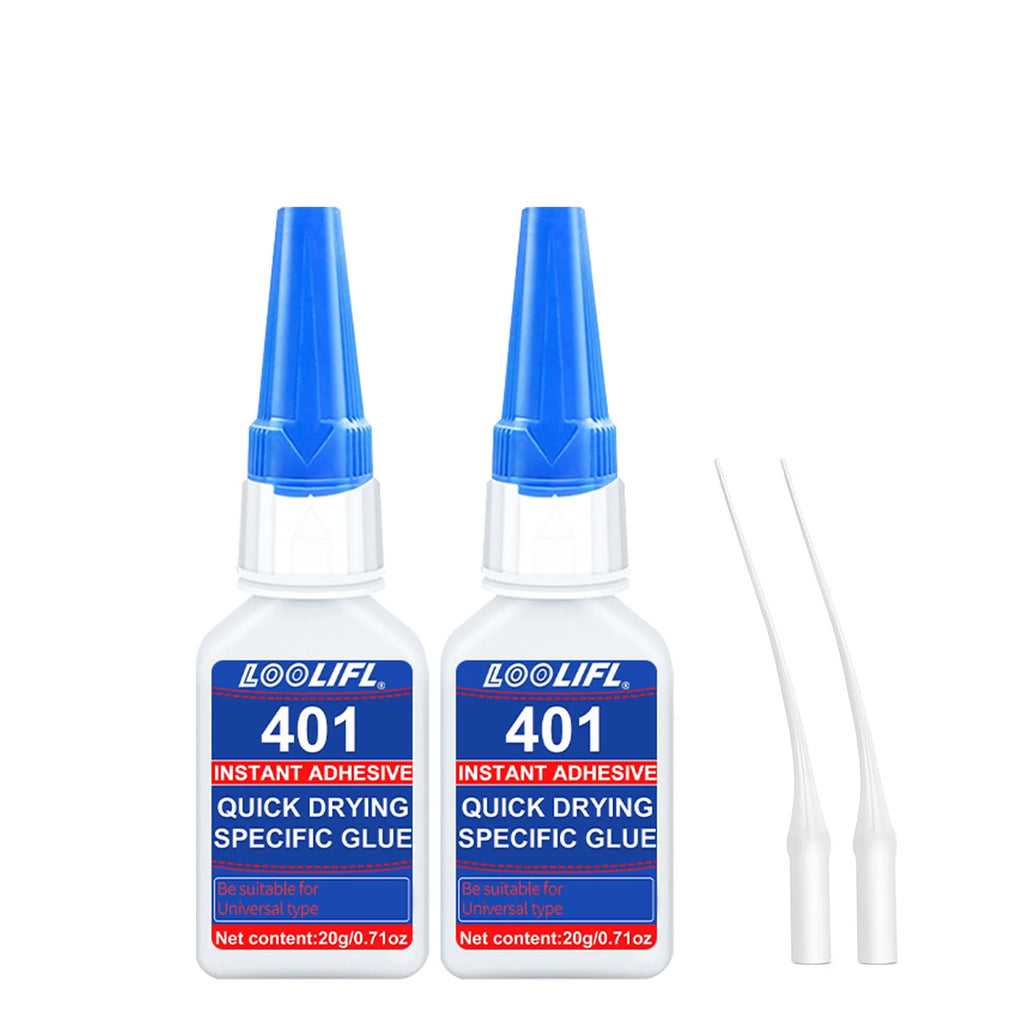 Loolifl 401 Instant Adhesive - Multi-Purpose Strong Super Glue for Metal, Ceramic, Plastic, 20g Quick-Drying Cyanoacrylate Glue