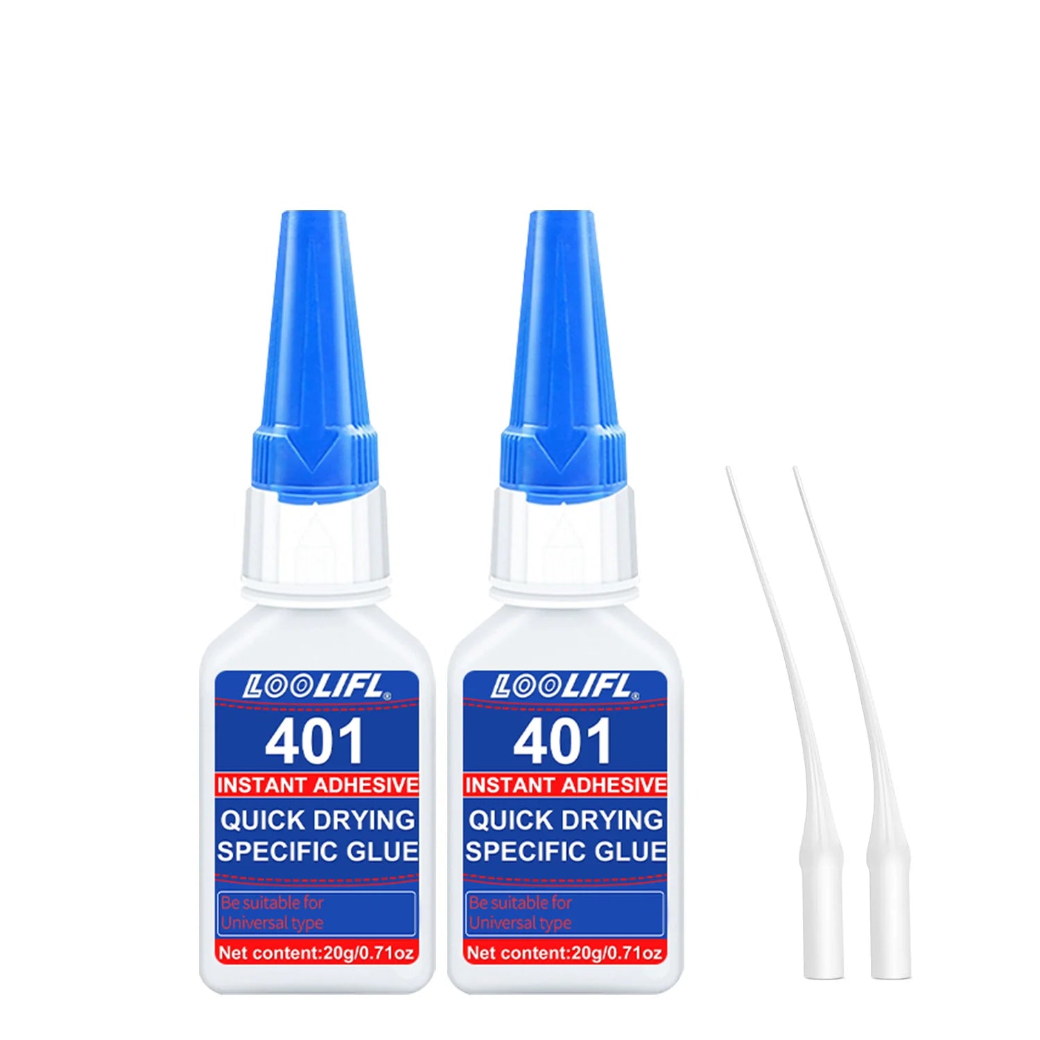 Loolifl 401 Instant Adhesive - Multi-Purpose Strong Super Glue for Metal, Ceramic, Plastic, 20g Quick-Drying Cyanoacrylate Glue