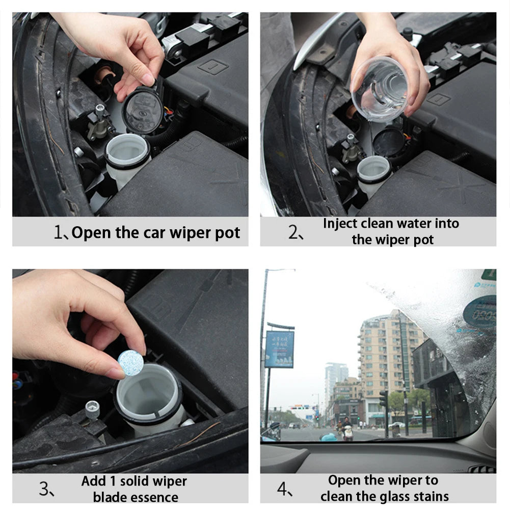 250-10PCS Solid Car Windshield Cleaners Effervescent Tablets Windscreen Window Glass Dust Wiper Car Wash Tool Car Accessories
